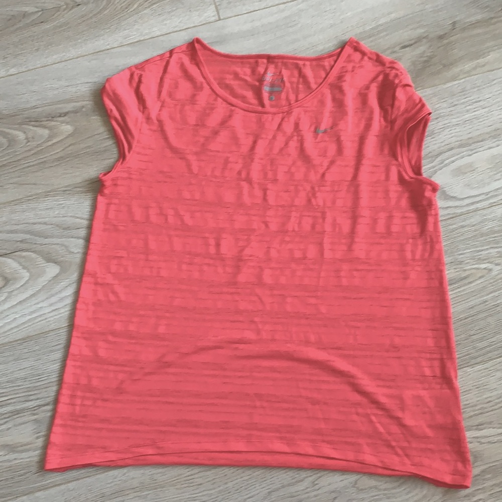 Nike Dri-Fit Sheer Pink T-Shirt Top Sz L